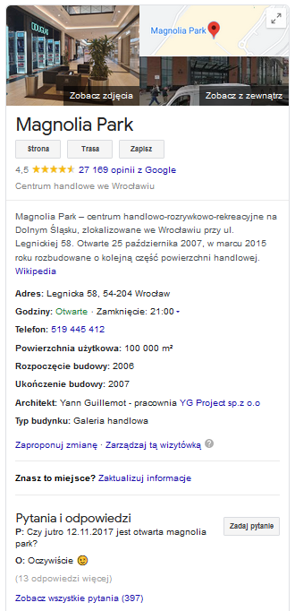 Wizytówki Google Moja Firma - Wyniki wyszukiwania Google - Słownik - The Digital Marketing